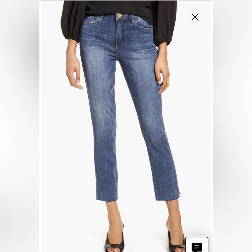 NWT Wit & Wisdom Logan 'Ab'Solution High Waist Raw Hem Skinny Crop Jeans Size 12